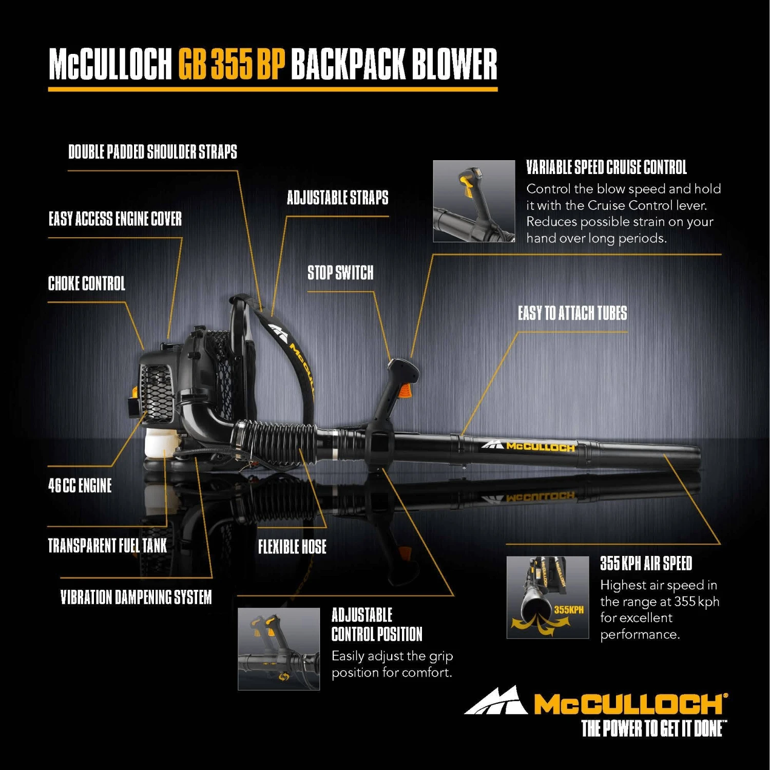 Mcculloch GB 355BP Petrol Blower - Image 2