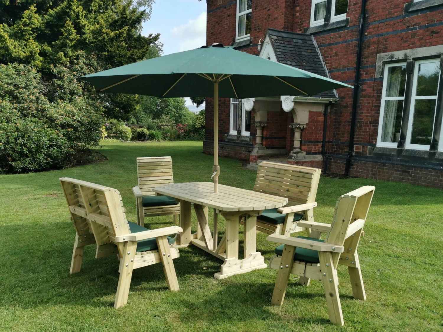 Churnet Valley Ergo 6 Seat Table Set - 2 X Chairs & 2 X Benches - Image 2