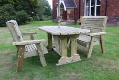 Churnet Valley Ergo 4 Seat Table Set - 2 X Benches